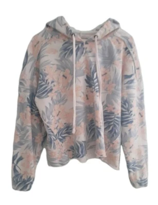 Vintage Havana Cropped Hoodie Y2K Floral Pullover Sweater Pink Womens M Sale - Image 1 of 4