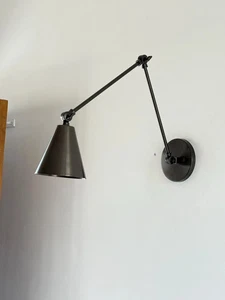 Brass Sputnik Wall Sconce: Mid Century Modern Adjustable Swing Arm Lamp - Picture 1 of 8