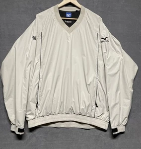Mizuno men’s lightweight performance windproof Wind breaker Beige XXL ZipPockets - Picture 1 of 13