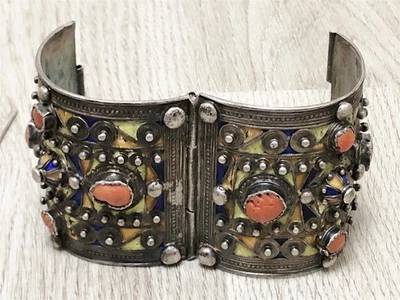 PULSERA BRAZALETE GRUESO INCRUSTADO PLATA HECHA A MANO PESA 145,7 GRAMOS  Foto 1 de 4