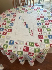 Large Vintage 1952 Calorie Print Vegetables, Fruits, Super Kitcshy - Picture 1 of 4