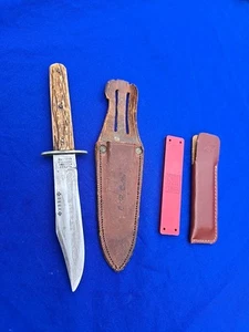 vintage bowie knife Alfred Williams Sheffield England Stag Handle - Picture 1 of 10