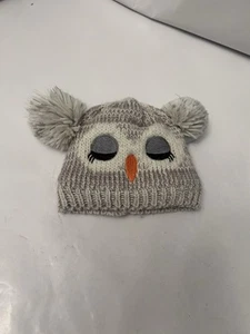 Knit/crochet owl fuzzy kids hat - Picture 1 of 2