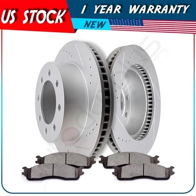 Front Brake Rotors And Ceramic Pads For 2003 2004 -2007 2008 Dodge Ram 2500 3500 Foto 1 de 4