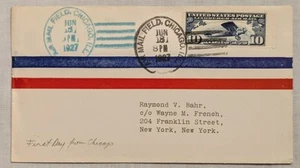 FDC Sc # C10 Lindbergh 10c - Raymond Bahr - Unlisted - Chicago AMF 1927 j - Picture 1 of 2