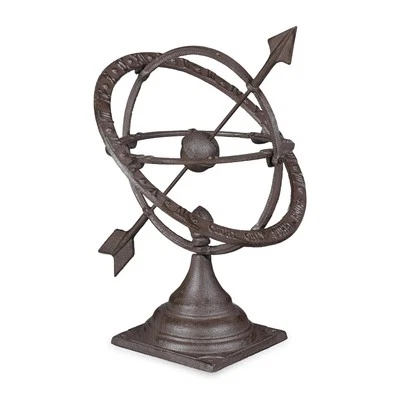 Reloj de sol antiguo reloj de jardín reloj de hierro fundido 42 cm 4,4 kg reloj de sol jardín marrón - Imagen 1 de 4