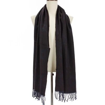 Gucci Nuevo con Etiquetas 100% Cachemira Monograma Bufanda Talla Única Marrón y Azul Hecho en Italia Foto 1 de 4