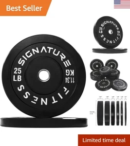 2" Olympic Bumper Plate Weight Plates with Steel Hub, Pairs, Sets or Sets wit... - Picture 1 of 6