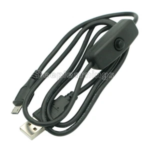 Micro USB Power Supply Charging Cable With ON/OFF Switch For Raspberry Pi - Afbeelding 1 van 4