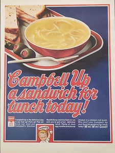 Sopa de fideos de pollo Campbell's 1969 anuncio impreso vintage - Imagen 1 de 1