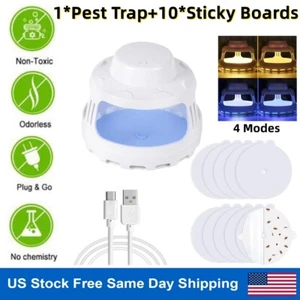 Flea Trap Dome Flea Light Electric Pest Trap Indoor w/ 10x Sticky Board for Home - Picture 1 of 11