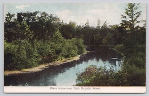 Flussszene in der Nähe von Park Rapids Minnesota MN Vintage Postkarte - Bild 1 von 2