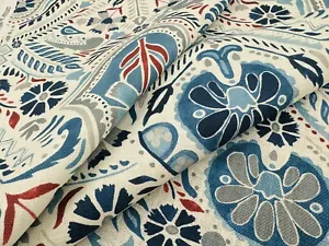 William Yeoward Indian Block Print Fabric- Lustleigh / Indigo 1.65 yd FWY8077/01 - Picture 1 of 5