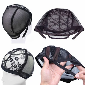 Malla de encaje Peluca completa Gorra de pelo Red Tejer Gorras para hacer pelucas Correas ajustables - Imagen 1 de 5