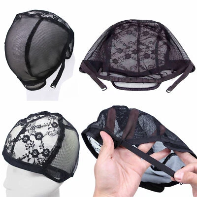 Lace Mesh Full Wig Cap Hair Net Weaving Caps For Making Wigs Adjustable Straps - Image 1 of 4