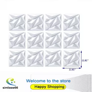 12 Fliesen 3D Wandpaneele PVC Fliesen Struktursteine Kunst Design DIY Tapete - Bild 1 von 12
