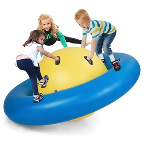 Costway 7.5 FT Inflatable Dome Rocker Bouncer with 6 Handles Fun Outdoor Game fo - Picture 1 of 12