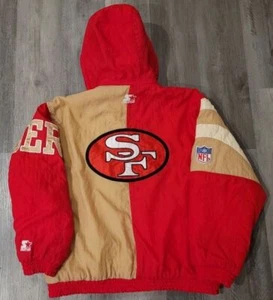 Authentic Vintage 49ers Pro Line Big Logo Starter Parka w removable hood size XL - Picture 1 of 9