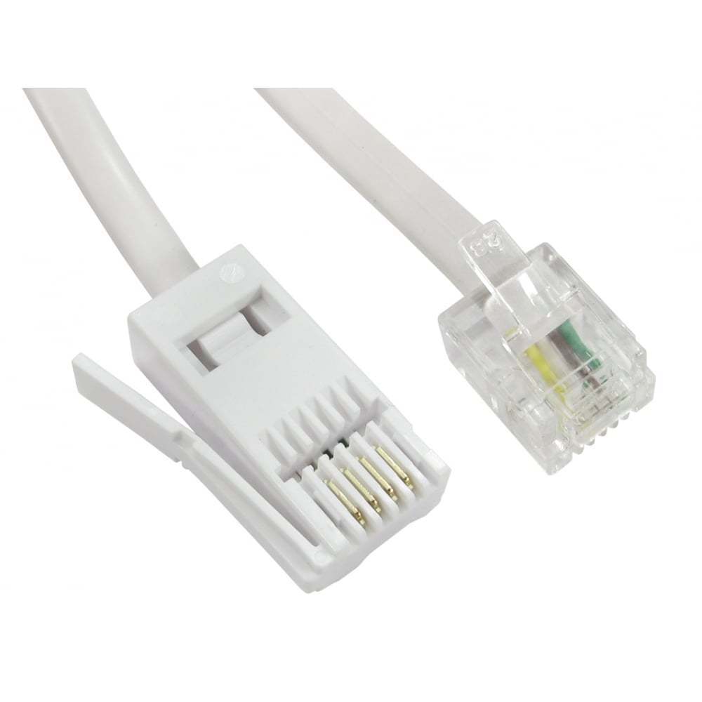 Meter BT Telephone Extension Cable Lead Phone Fax Modem Socket 5M 10M 20M Long 