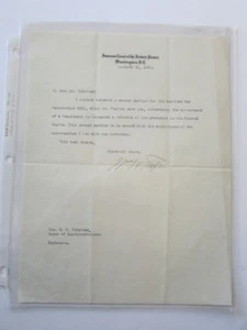 HANDSIGNIERTER BRIEF DES OBERSTEN GERICHTSHOFS RICHTERS TAFT VOLSTEAD 1922 GEBRAUCHT - Bild 1 von 1