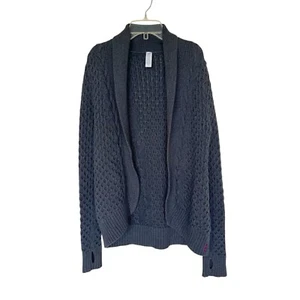 Ivivva by Lululemon Gray Cable Knit Cardigan Sweater Cotton Girls Size 14 - Picture 1 of 8