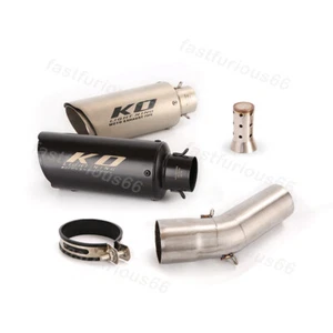 51mm For Kawasaki ZX6R 2009-2023 Exhaust Muffler Mid Link Pipe Steel Bottom Tube - Picture 1 of 14