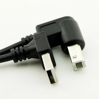 USB 2.0 A Male UP Angle to B Male UP Angle 90 Degree Cable for Printer Hard Disk - Image 1 of 4