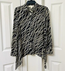 Michael Kors Kette Langarm Top mit Taschentuchsaum, Größe S - Bild 1 von 4