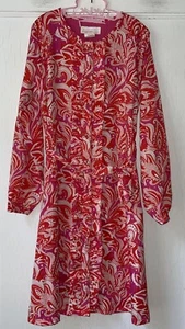 Masala Kids Size 10 Yr Pink Orange Button Front Dress Floral Paisley - Picture 1 of 10