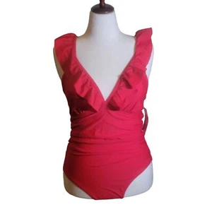 Mycharmo red ruffle and rouched 1 piece bathing suit size extra large, NWT!!! - Picture 1 of 5