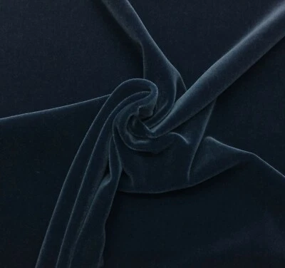 EXCLUSIVE PLUSH MOHAIR SAPPHIRE BLUE VELVET FURNITURE DRAPERY FABRIC BTY 55"W - Image 1 of 4