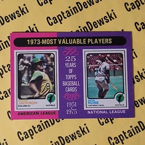 Pete Rose / Reggie Jackson 1975 Topps #211 1973 Jugador Más Valioso de la Liga Americana y Nacional - Imagen 1 de 6