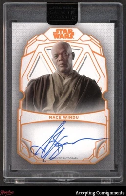 2024 Topps Star Wars Antigüedades Galácticas Samuel Jackson como Mace Windu AUTO/25 Foto 1 de 2