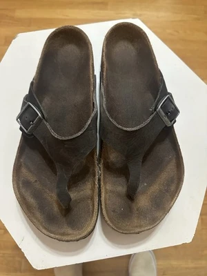 Birkenstock Como Cuero Nobuck Hombres EE. UU. 9 Mujeres 10 (1 Sandalia Se Ha Roto Suelta) Foto 1 de 3