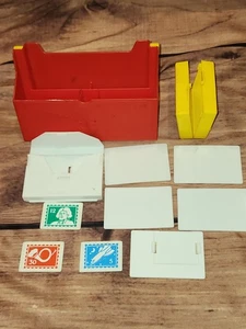 Vintage 1989 Fisher Price POST OFFICE Parts Letters Stamps Envelopes Tray - Picture 1 of 11