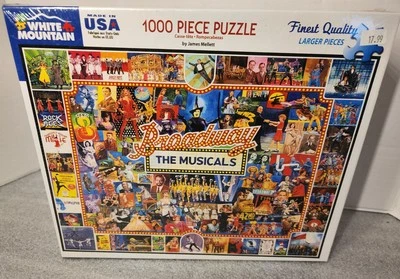 White Mountain 1000 Piece Puzzle - Broadway The Musicals Made in USA - NEW NIB - Image 1 of 4
