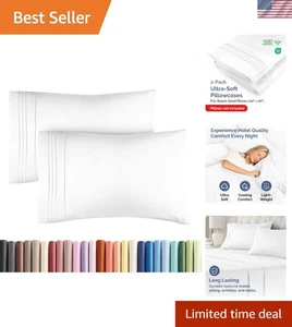 2-teiliges Queen Kissenbezug Set - kuschelige Mikrofaser, maschinenwaschbar, faltenfrei - Bild 1 von 10