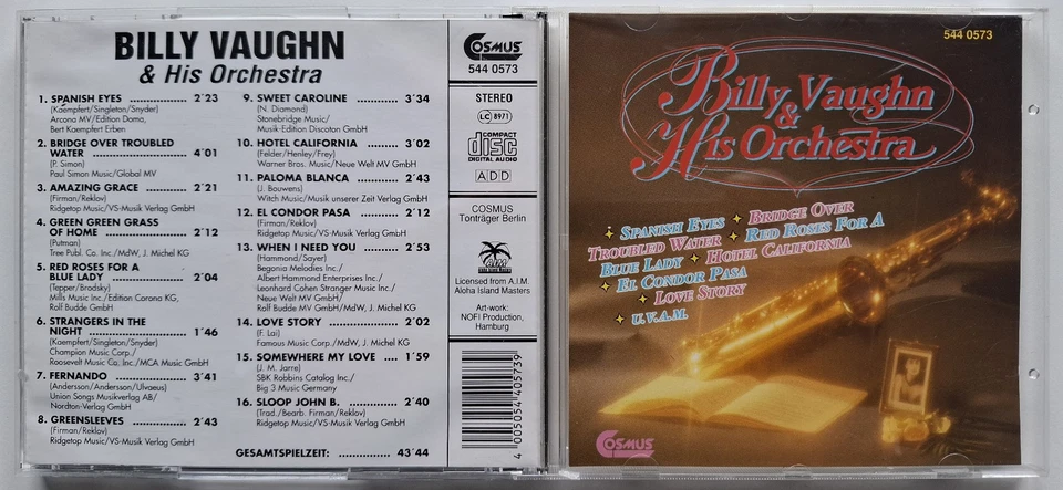 BILLY VAUGHN & HIS ORCHESTRA   -   RARE  CD   -   WIE NEU - Bild 1 von 1