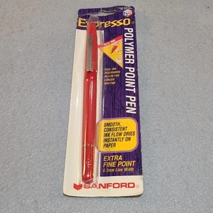 Penna a punta polimero extra fine Sanford Expresso 1994 vintage rossa NOS #39102 - Foto 1 di 2