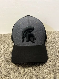 MSU Michigan State Spartan Black Hat Cap Adjustable Captivating NWT - Picture 1 of 7
