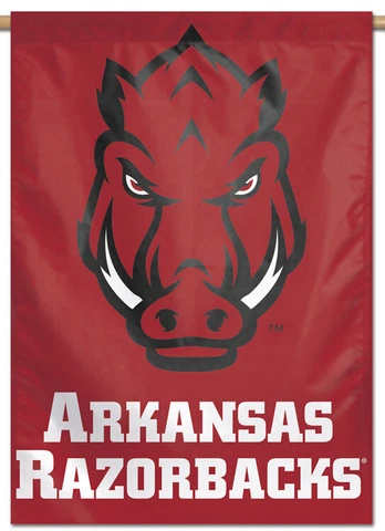 ARKANSAS RAZORBACKS "Boar's Head" Logo Official NCAA Team 28x40 BANNER Flag Cover
