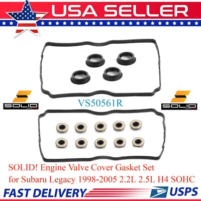 SOLID! Valve Cover Gasket For Subaru Legacy 98-2005 2.2L 2.5L H4 SOHC VS50561R - Изображение 1 из 3