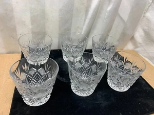 Juego de 6 vasos de vidrio vintage con corte de cristal para beber whisky - Imagen 1 de 10
