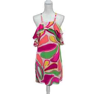 NEW Britt Ryan Silk Colorful T-Racerback Halter Dress Medium