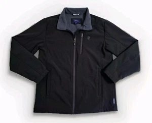 IZOD Men's Small Performance Soft Shell Full Zip Golf Jacket Coat Black - Picture 1 of 12