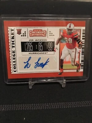 2019 Contenders Draft Picks Joe Jackson Auto! Cowboys Miami Hurricanes Rookie RC - Image 1 of 2