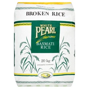 WHITE PEARL Finest Quality Broken Basmati Rice 20kg Paper Bag - Picture 1 of 1