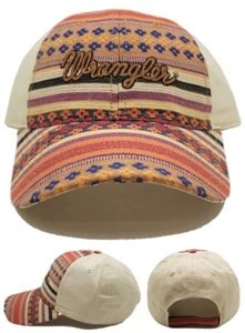 Wrangler Nuevo Mujeres Damas Tapiz Cuerda Nativa Logotipo Rosa Era Crema Sombrero Gorra - Imagen 1 de 8