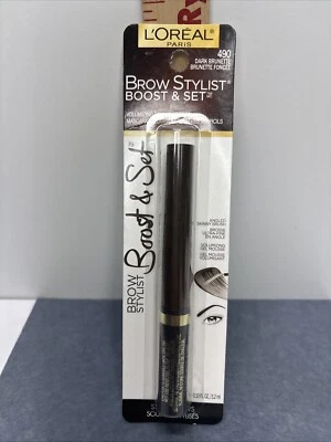 Loreal Brow Stylist Boost & Set Volumizing Brow Mascara 490 DARK BRUNETTE 0.10oz - Image 1 of 2