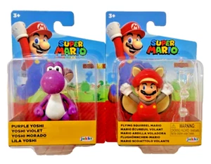 Figuras de 2,5" PURPLE YOSHI & FLY SQUIRREL MARIO Super Mario Jakks Pacific - Imagen 1 de 1